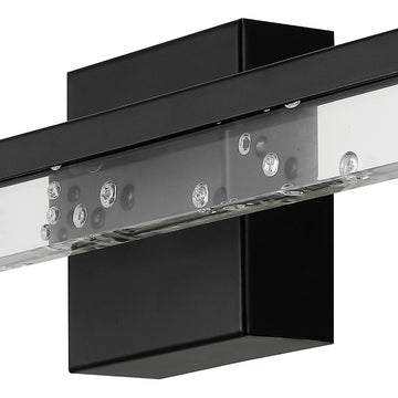 Mario Modern Contemporary 360-Degree Rotatable Iron/Seeded Acrylic Integrated LED Vanity Light - JONATHAN Y